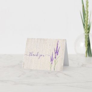 Rustic Lavender Botanical   Folded Thank You Card