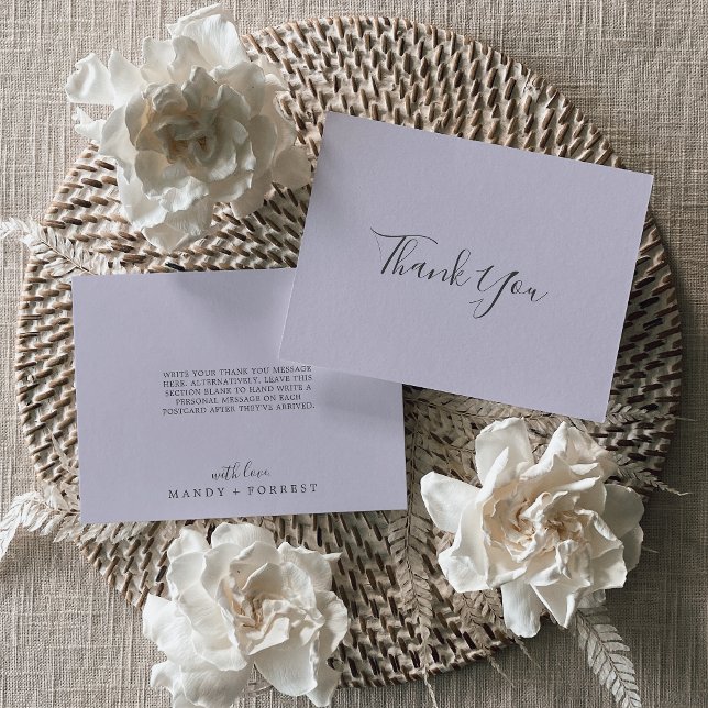 Rustic Lavender Coordinate Light Purple Thank You Card (Creator Uploaded)