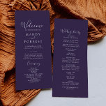 Rustic Lavender Coordinate Plum Wedding Program Programme<br><div class="desc">This rustic lavender coordinate plum wedding program is perfect for a boho wedding. The elegant yet rustic design features moody dark purple with a modern bohemian garden feel. Coordinates with the Rustic Lavender Collection by Fresh & Yummy Paperie. Include the names of the couple, the wedding date and location, thank...</div>