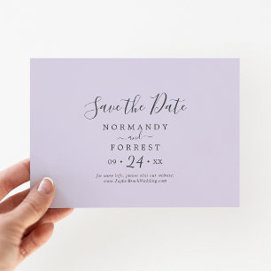 Rustic Lavender Coordinate Purple Horizontal Save The Date