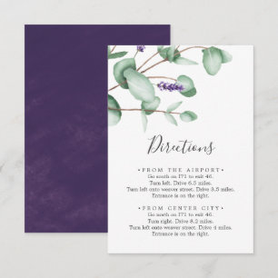 Rustic Lavender Directions Enclosure Card