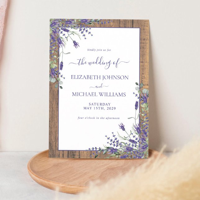 Rustic Lavender Eucalyptus Barn Wedding Invitation (Creator Uploaded)