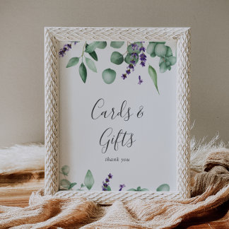 Rustic Lavender & Eucalyptus Cards and Gifts Sign