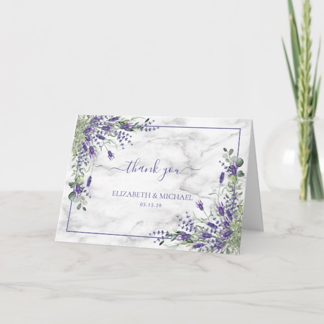 Rustic Lavender Eucalyptus Greenery Photo Card (Front)
