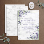 Rustic Lavender Eucalyptus Greenery Wedding Invitation<br><div class="desc">Create the perfect wedding invitation with this beautiful watercolor design featuring lavender and eucalyptus greenery design, featuring hand lettered script typography, your favourite engagement photo on the reverse, and a faux carrera marble background. Thank you sooo much for supporting our small business, we really appreciate it! We are so happy...</div>