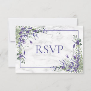 Rustic Lavender Eucalyptus Greenery Wedding RSVP