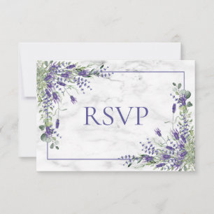 Rustic Lavender Eucalyptus Greenery Wedding RSVP Card