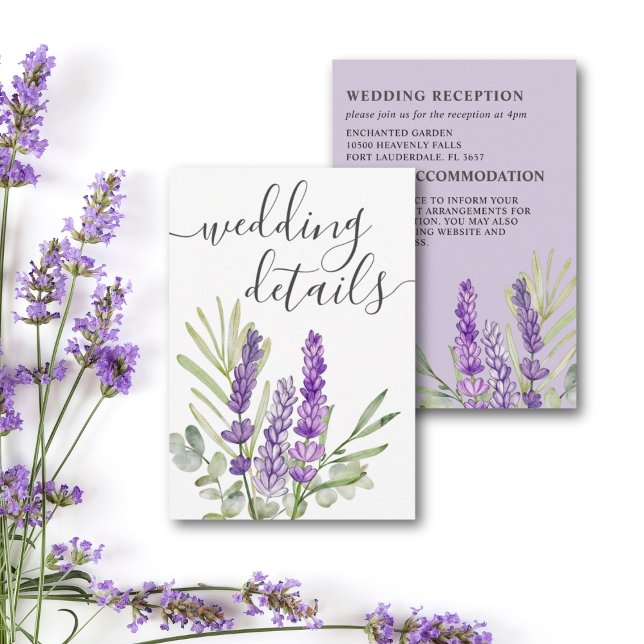 Rustic Lavender & Eucalyptus Wedding Detail Enclosure Card (Creator Uploaded)