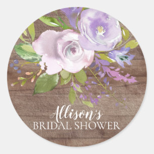 Rustic Lavender Floral Bridal Shower Envelope Seal