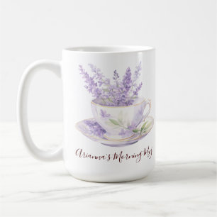 Rustic Lavender Floral Country Teacup Coffee Mug
