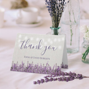 Rustic Lavender Floral Elegant Wedding Thank You