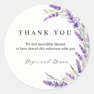 Rustic Lavender Floral Wedding Classic Round Sticker