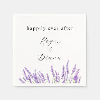 Rustic Lavender Floral Wedding Napkin