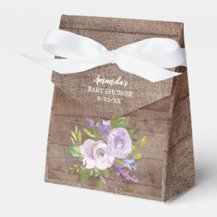 Rustic Lavender Flowers Baby  Shower Favour Box