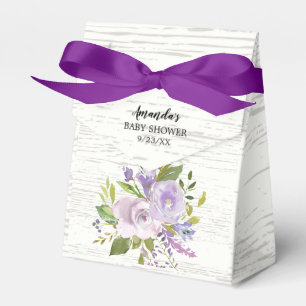 Rustic Lavender Flowers Baby  Shower Favour Box
