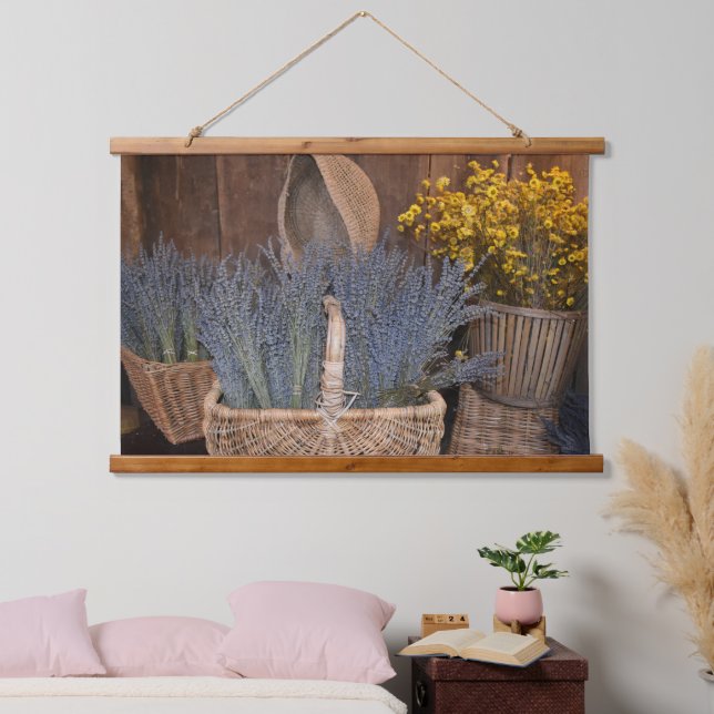 Rustic Lavender Harvest Hanging Tapestry (Bedroom)