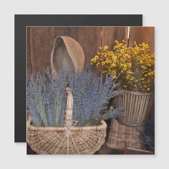 Rustic Lavender Harvest Magnet (Front/Back)
