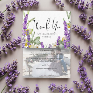 Rustic Lavender & Lemons Wedding Thank you  Card