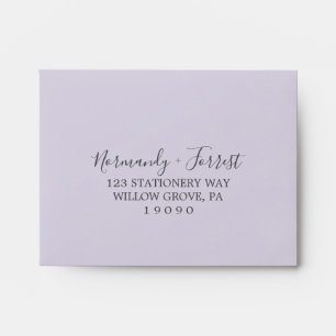 Rustic Lavender   Light Purple Self-Addressed RSVP Envelope