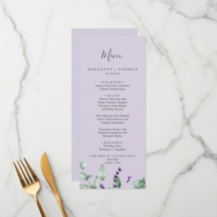 Rustic Lavender   Light Purple Wedding Menu