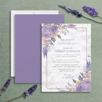 Rustic Lavender Lilac Gold Floral Bridal Shower