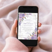 Rustic Lavender Lilac Gold Floral Bridal Shower