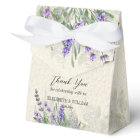 Rustic lavender personalised favour boxes