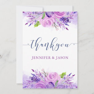 Rustic Lavender Purple Thank You Card