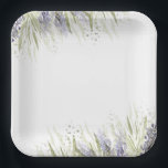 Rustic Lavender & Sage Bridal Shower Paper Plate<br><div class="desc">Introducing our rustic boho bridal shower paper plates. This simple design features watercolor lavender with soft sage green foliage. It's a minimal and modern work of art that reflects the romance and charm of your special day. Created by Simply Farmhouse Press.</div>