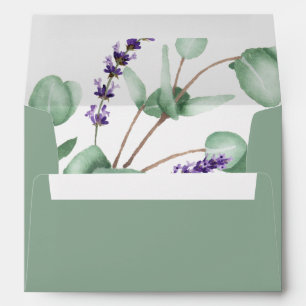 Rustic Lavender   Sage Green Wedding Invitation Envelope