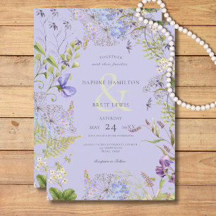 Rustic Lavender & Sage Wildflowers Lavender Invitation