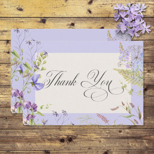 Rustic Lavender & Sage Wildflowers Lavender Thank You Card