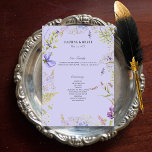 Rustic Lavender Sage Wildflowers Lavender Wedding Programme<br><div class="desc">Introducing our exquisite rustic wedding program, crafted to capture the essence of your special day with its enchanting design. Picture a soft lavender backdrop, setting a serene and romantic tone for your celebration. The design is adorned with a delicate frame of ethereal wildflowers in shades of purple, lavender, cream, and...</div>