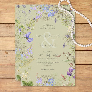 Rustic Lavender & Sage Wildflowers Sage Invitation