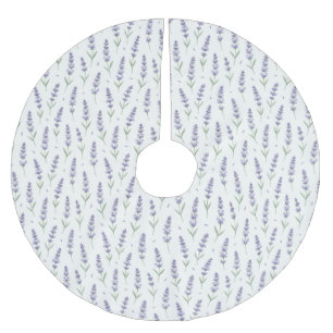 Rustic Lavender Sprigs Seamless Pattern Brushed Polyester Tree Skirt