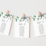 Rustic Lavender Table Number Seating Chart Cards<br><div class="desc">This rustic lavender table number seating chart cards are perfect for a simple and elegant outdoor wedding. The floral design features watercolor eucalyptus leaves and greenery with sprigs of purple wildflowers. Customise and add each table number that you need to your cart individually.</div>