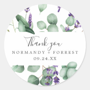 Rustic Lavender Thank You Favour Sticker