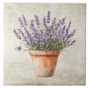 Rustic Lavender Watercolor Tile
