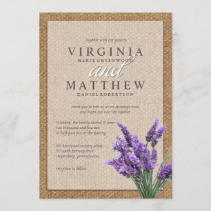 RUSTIC LAVENDER WEDDING INVITATION