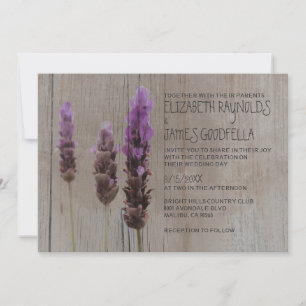 Rustic Lavender Wedding Invitations