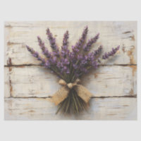 Rustic Lavender White Wood Decoupage