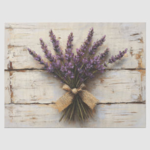 Rustic Lavender White Wood Decoupage Tissue Paper