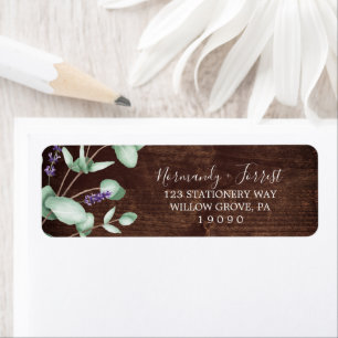 Rustic Lavender Wooden Return Address Label