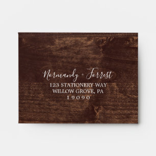 Rustic Lavender Wooden Self-Addressed RSVP Envelope