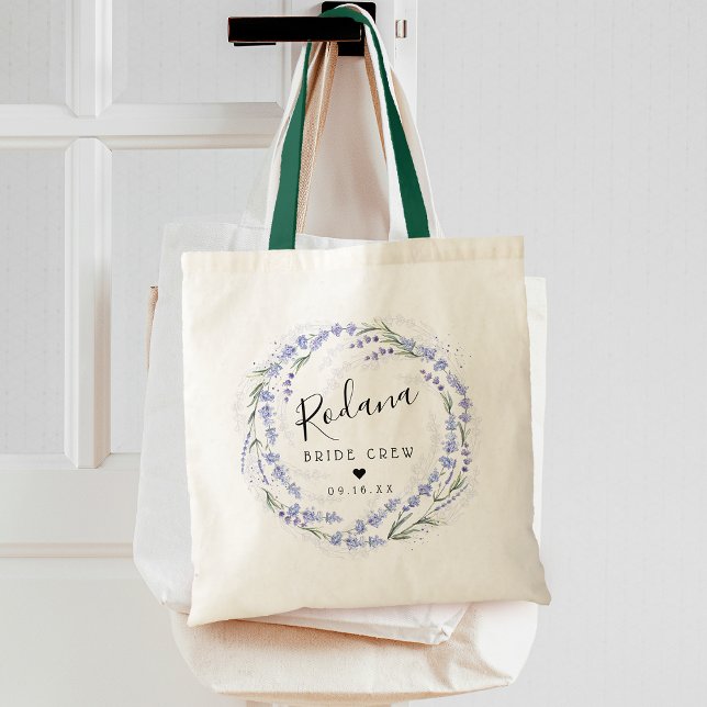 Rustic Lavender Wreath Bride Crew Tote Bag (Rustic Lavender Wreath Bride Crew Tote Bag)