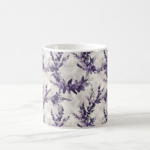 Rustic lavender wreath watercolor style pattern coffee mug