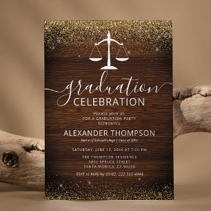 Rustic Law School Graduation Invitation