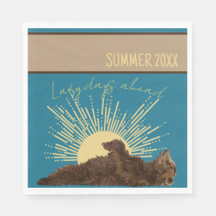 Rustic Lazy Days Ahead Personalised Picnic Napkins