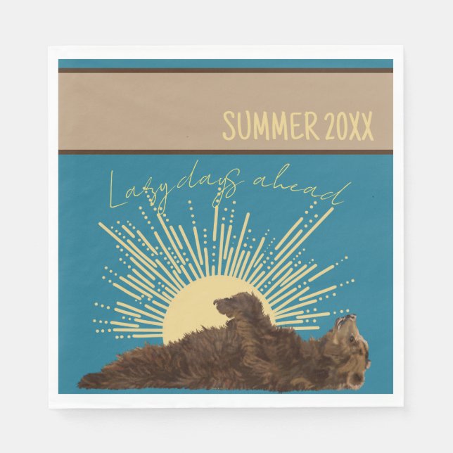 Rustic Lazy Days Ahead Personalised Picnic Napkins (Front)