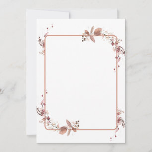 Rustic leaf cascade motif blank invitation